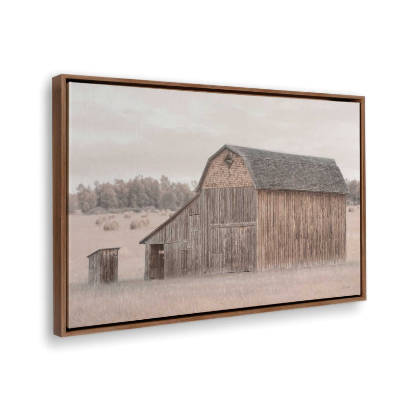«Mormon Row Barn» par Lori Deiter, reproduction d'art, L 30 po x H 20 po, Brun, Toile avec cadre