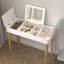 Vanity Mirror With Lights and Solid Wood Legs and Flip-Up High Definition Mirror