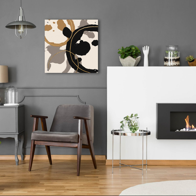  «Coffee Stained 1» par Alonzo Saunders, art mural en verre acrylique, 24 po x 24 po
