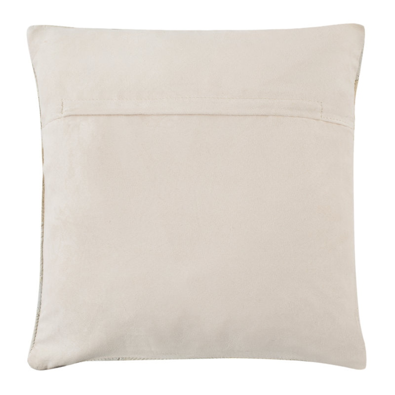 White Geometric Cowhide 18" Square Pillow