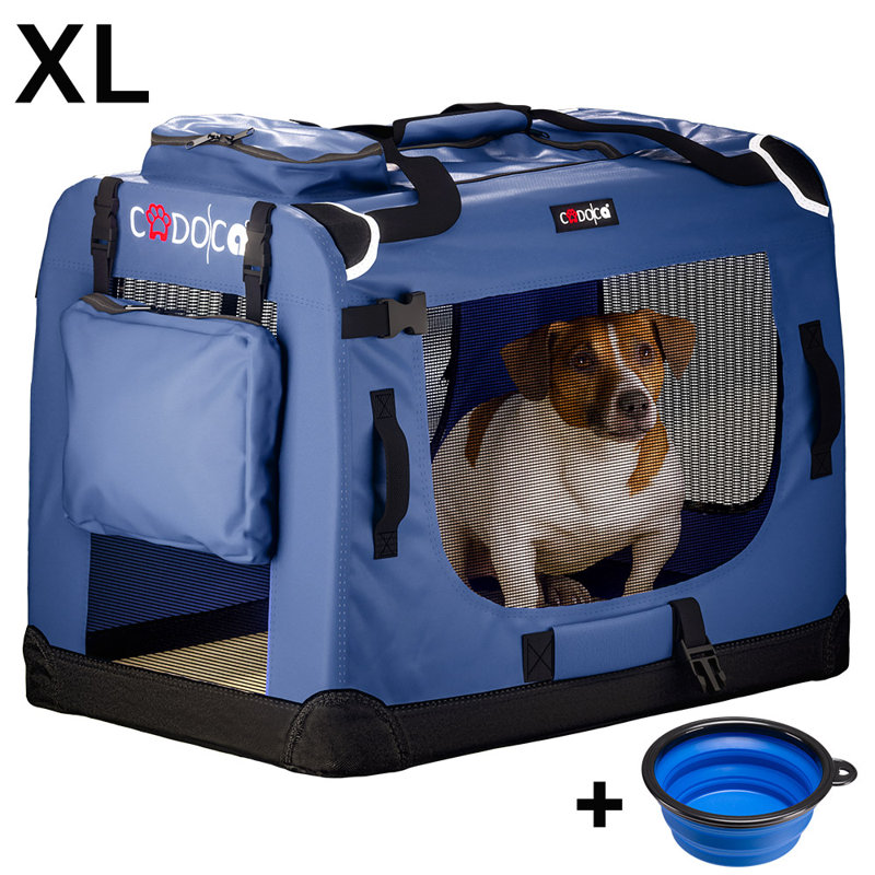 Kempner Pet Carrier, Blue, 56cm H x 82cm W x 58cm D