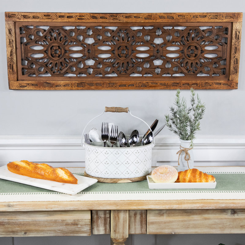 Metal Round Flatware Caddy