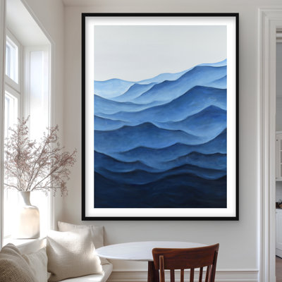 Océan bleu - reproduction matte encadrée côtière pour la décoration intérieure