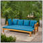 Lit de jour en bois d'acacia Long Beach avec structure en X rustique, conception extensible et coussins résistants à l'eau pour une détente en plein air