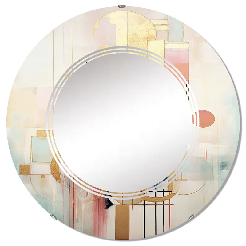 Surakarta - Miroir mural moderne rond, 32 po x 32 po