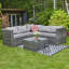 Masakatsu 182cm Wide L-Shaped Powder Coated Steel Patio Sectional with Cushions