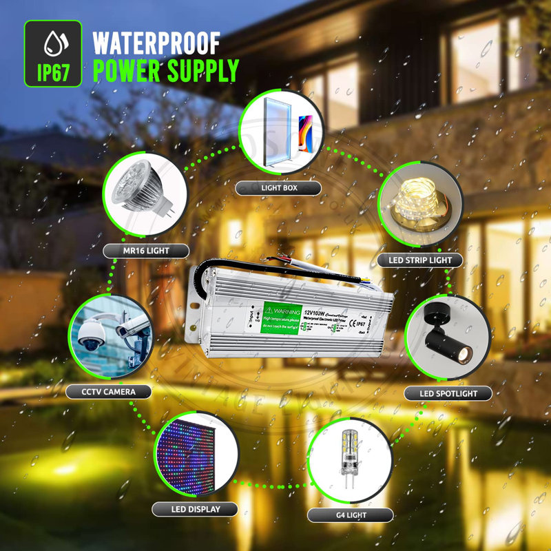 12V 15W IP67 Waterproof Electronic LED Driver AC 90-250 V Transformer Constant Voltage Power Supply LED Driver For Indoor Outdoor