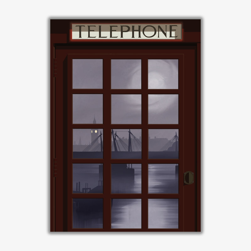 London Telephone Box 10 - Print, No Framed, 50cm H x 40cm W x 3cm D