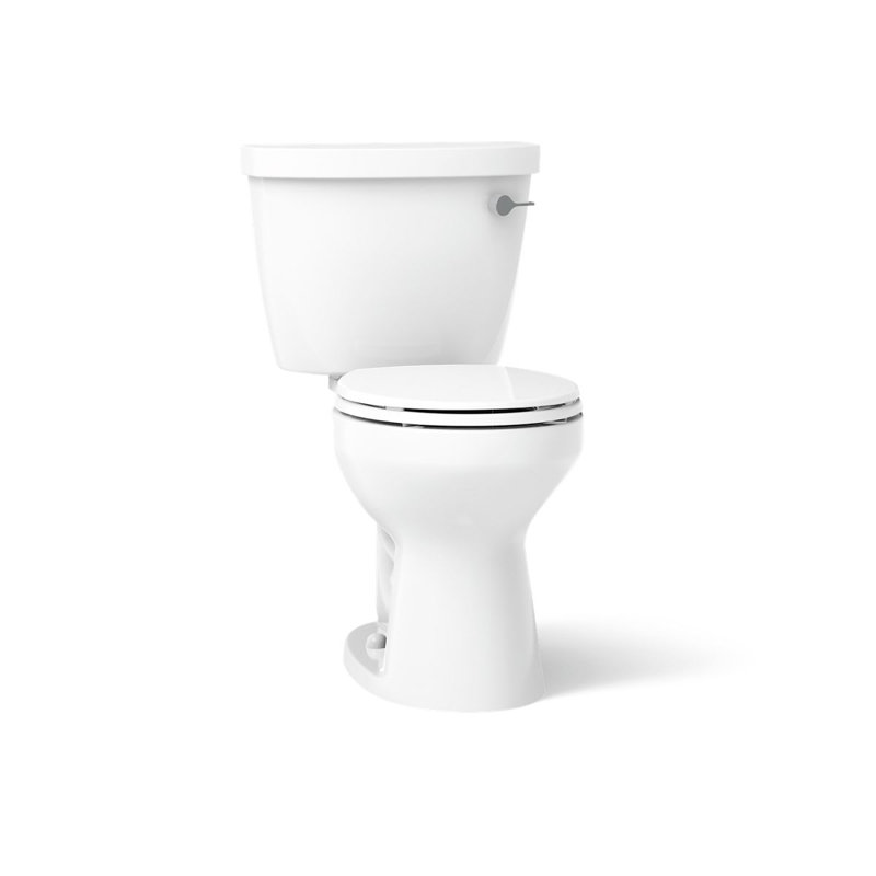 Toilette ronde deux pièces Cimarron 1,6 GPF (siège non inclus), Blanc, Côté droit