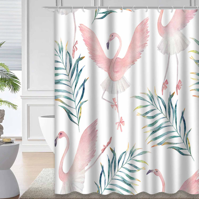 Rideau de douche imperméable Ballet Flamingo, L 72 po x l 78 po