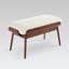 Banc d'entrée classique et minimaliste en tissu avec cadre en bois et banc de bout pour le salon de la chambre à coucher-527111254-526440985