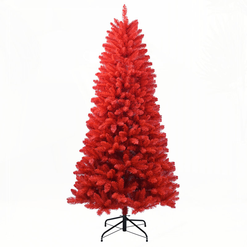 7FT Red Christmas Tree, 7' H