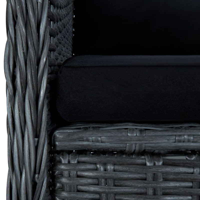 Chaise longue avec coussins 3 pièces Brundon, Gris foncé