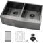 Évier de cuisine noir en acier inoxydable 16 po x 21 po x 10 po Gunmetal