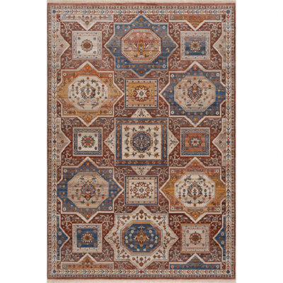 Tapis rustique à motif floral du sud-ouest