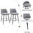 Counter Height Swivel Bar Stools Set Of 2, 360° Swivel Upholstered Barstools With Back And Metal Legs-1083235441