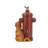 Fire Hydrant Water Fountain with Dog and Bird Accents - 16.2" x 11" x 26.8" - Red
