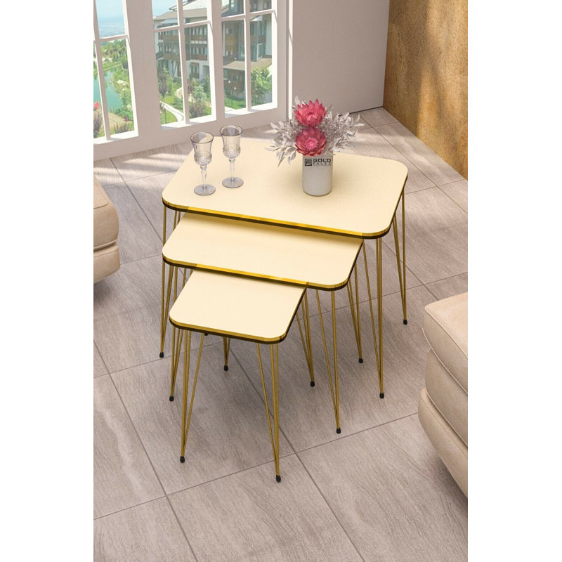 Ayleen 24cm Console Table, Cream White
