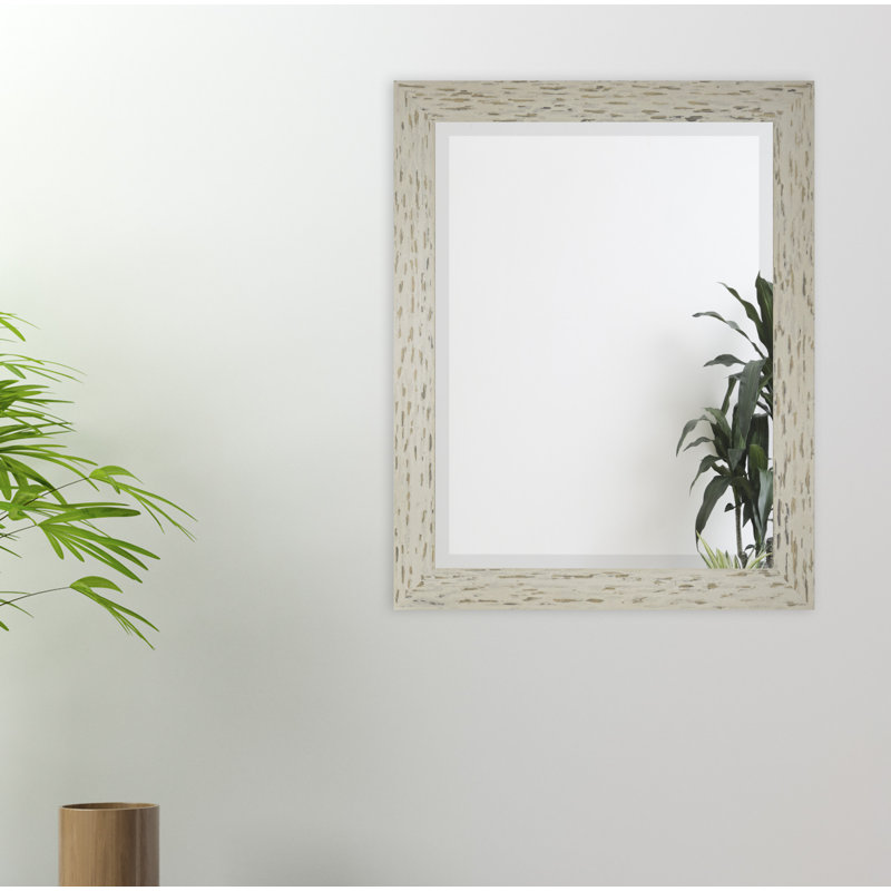 Miroir de salle de bain Carlea, Crème / Noir, H 31 po x l 27 po