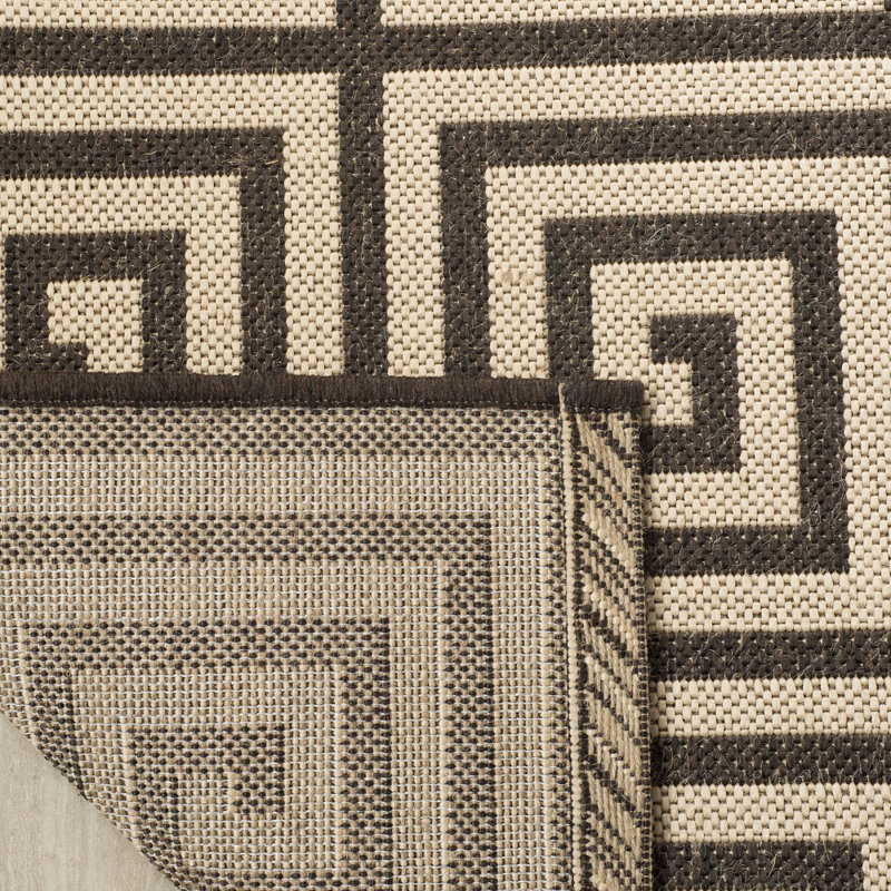 Tapis intérieur / extérieur Gowanus 100 Performance Ikat, Tapis de couloir 2 pi 2 po x 8 pi