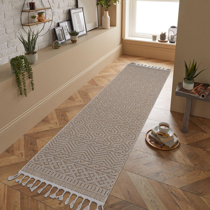GUROS Collection, Stylish And Stain Resistant Area Rug For Home & Kitchen Decor, 22700A-MOCHA, Runner 2'2'' x 8'