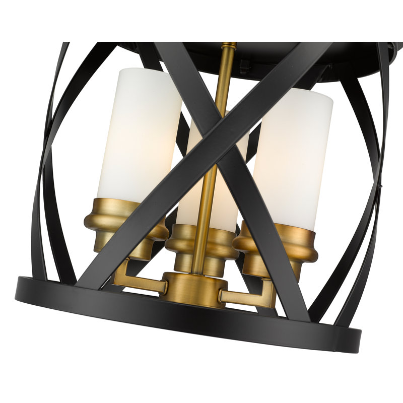 Beckville Glass Flush Mount, Olde Brass