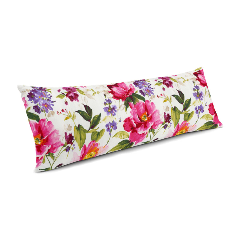 Housse et insert de coussin rectangulaire FreshCut Fresh Cut, Vert audacieux / rouge, 12 po x 24 po