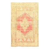 One-of-a-Kind Rectangle 3'3" x 5'6" 1980s Area Rug in Flush Orange/Beige