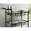 Industrial Style Antique Black Inspired Design Natural Oak 1Pc Serving Cart 3-Tier Server W Wheels