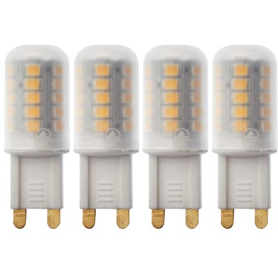 3 Watt (25 Watt Equivalent), T4 LED, Non-Dimmable Light Bulb, Warm White (3000K) G9/Bi-pin Base -  Newhouse Lighting, G9-3025-4