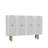 Modern White Console Table, 100% Melamine Coated Particle Board, Thickness: 0.7 inches | Numerous Shelves, Wall-Mountable, Elegant Geometric Design for Living Room & Entryway-1988801922
