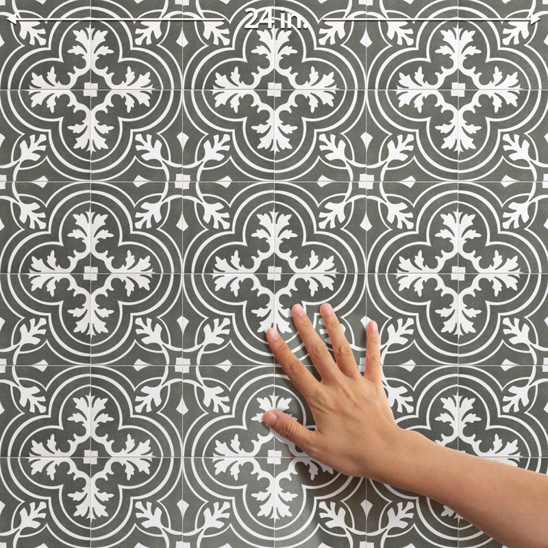 Twenties Mini 4" x 4" Ceramic Patterned Wall & Floor Tile