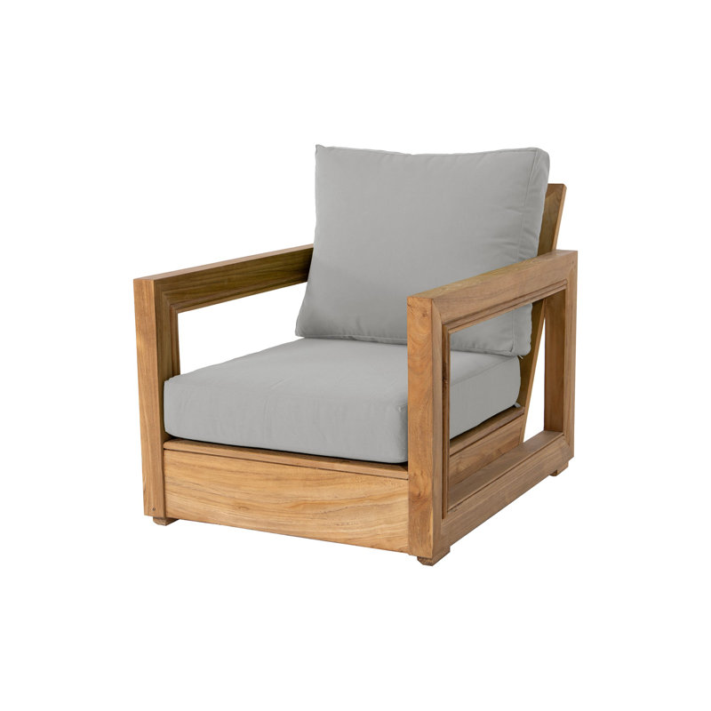 Chatsworth Outdoor Teak Lounge Chair, Granite