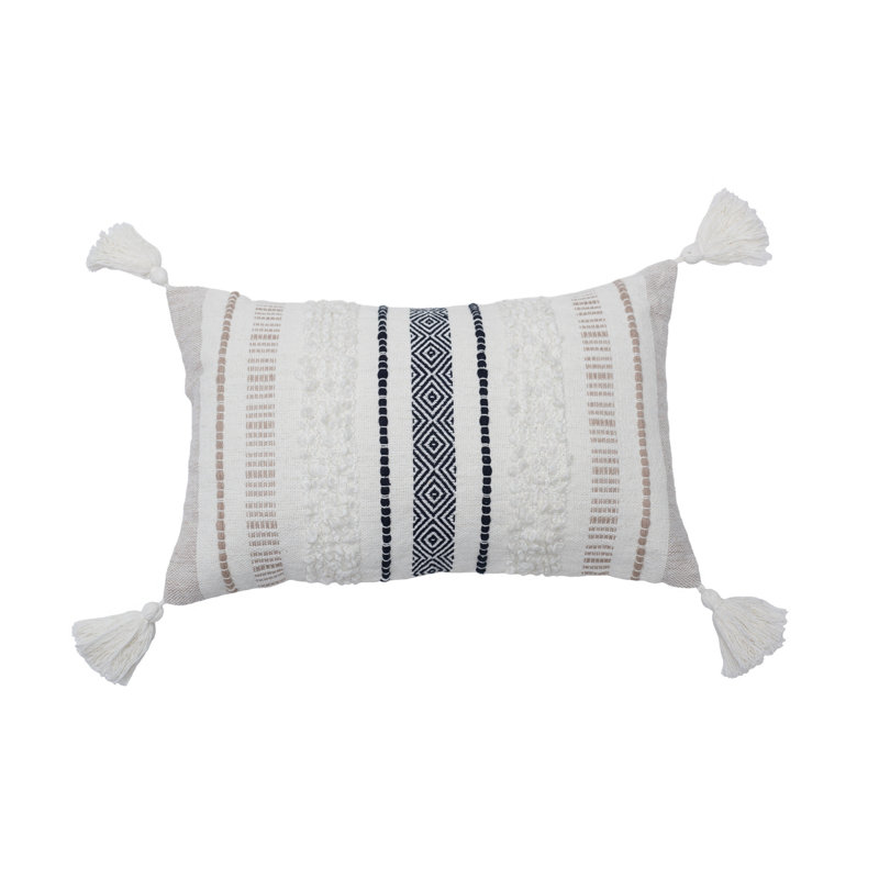 Barton Embroidered Cotton Blend Throw Pillow
