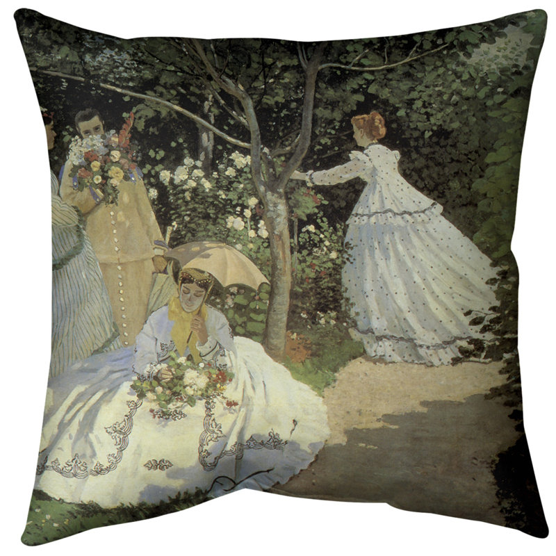 Coussin Claude Monet, 14 po x 14 po, Duvet synthétique, Vert