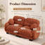 Canapé modulable deux places en chenille plissée avec siège ergonomique en mousse, accoudoirs incurvés et 2 coussins décoratifs-1929709922-1929709921