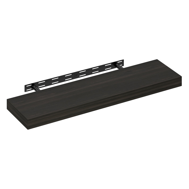 Furinno TANNA Floating Shelves for Wall, 9 x 35 Wall Shelf, Wall Mounted Floating Shelf with Invisible Brackets, 2-in Thick Shelf, for Bathroom, Living Room, Bedroom, Home Office, Tobacco Oak