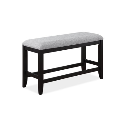 Transitional Style Counter-Height Dining Chair In Dark Gray - Elegant & Upholstered Bench Seat Chic