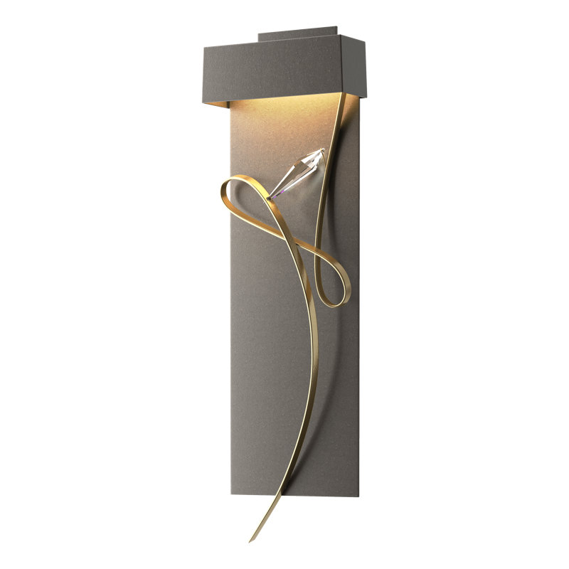 Rhapsody 1-Light LED Flush Mounted Sconce, Dark Smoke, Modern Brass
