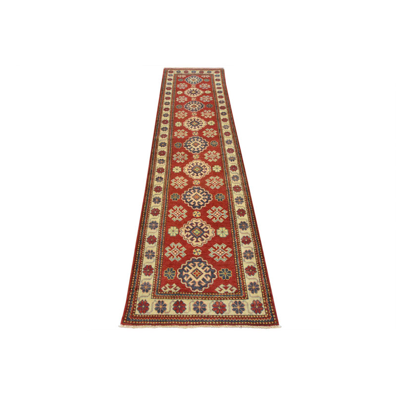 Tapis de couloir rouge nouvel âge en laine 2 pi 9 po x 9 pi 11 po Muiris