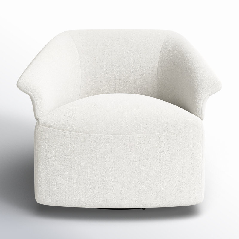 Morgana Upholstered Swivel Barrel Chair, Mellow Ivory Chenille