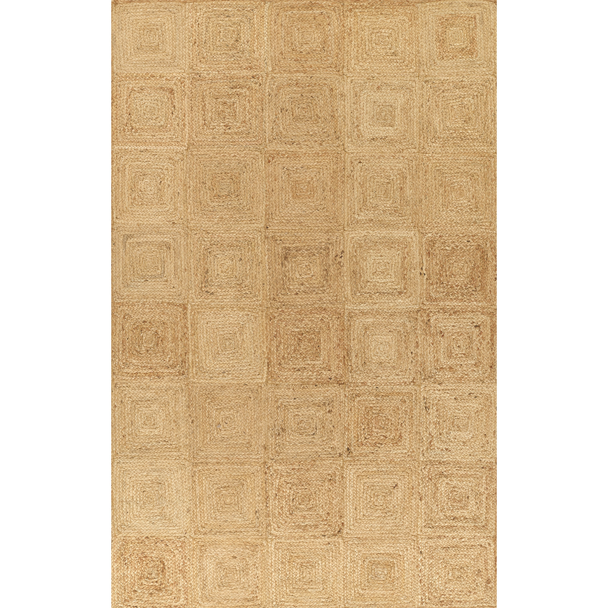 Momeni Maritime Hand Woven Jute Geometric Natural Area Rug 7'10" X 9'10", Rectangle 7'10" x 9'10"
