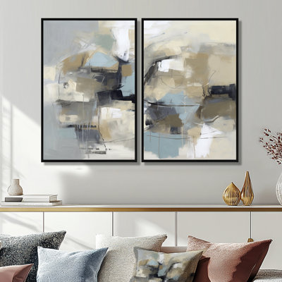 Beige et gris, créativité sans limite I - art mural beige