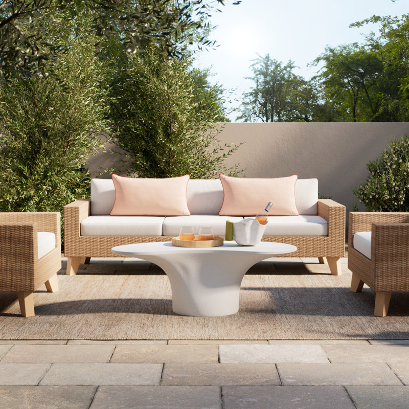 Paisely Outdoor Coffee Table, White