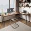 Bureaux en bois massif brun en forme de L-107848161-107848162