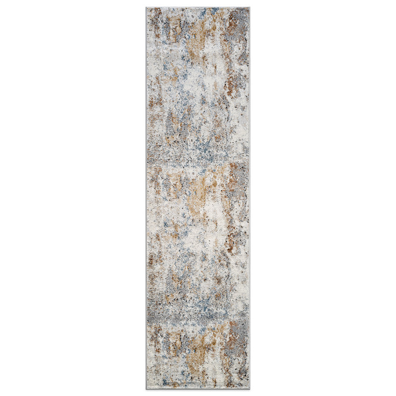 Blended Brushstroke Abstract Area Rug - Modern & Kid Friendly, Runner 2'2" x 6'