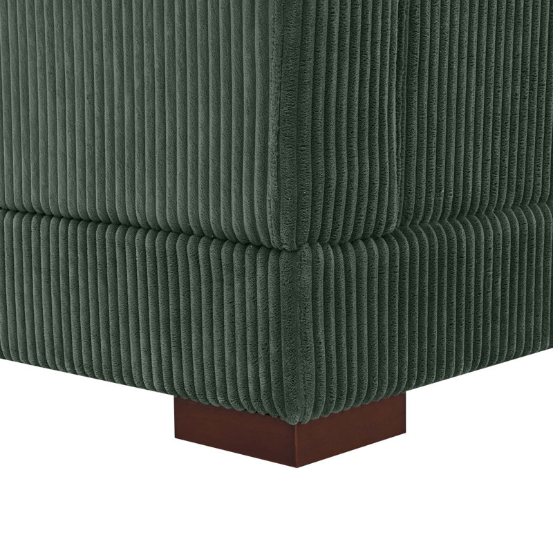 Large Seating Chaise Loveseat, Dark Green