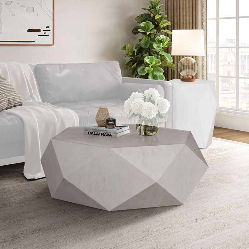 Table basse Batesville, Blanc antique