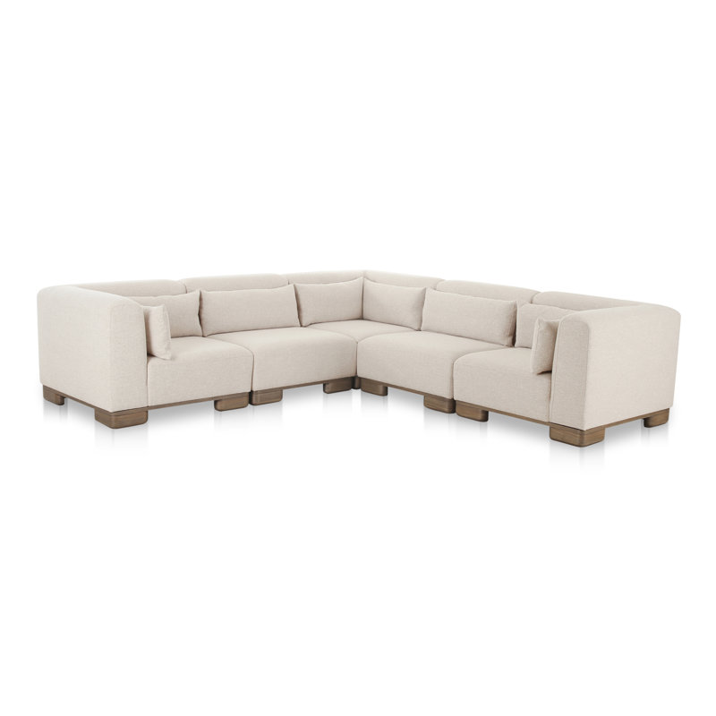 Beau Modular Sofa Performance Fabric, Beige, 30" H x 115" W x 115" D