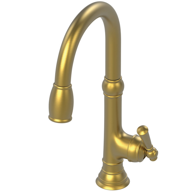 Jacobean Single Handle Pull Down Kitchen Faucet, Satin Gold (PVD)